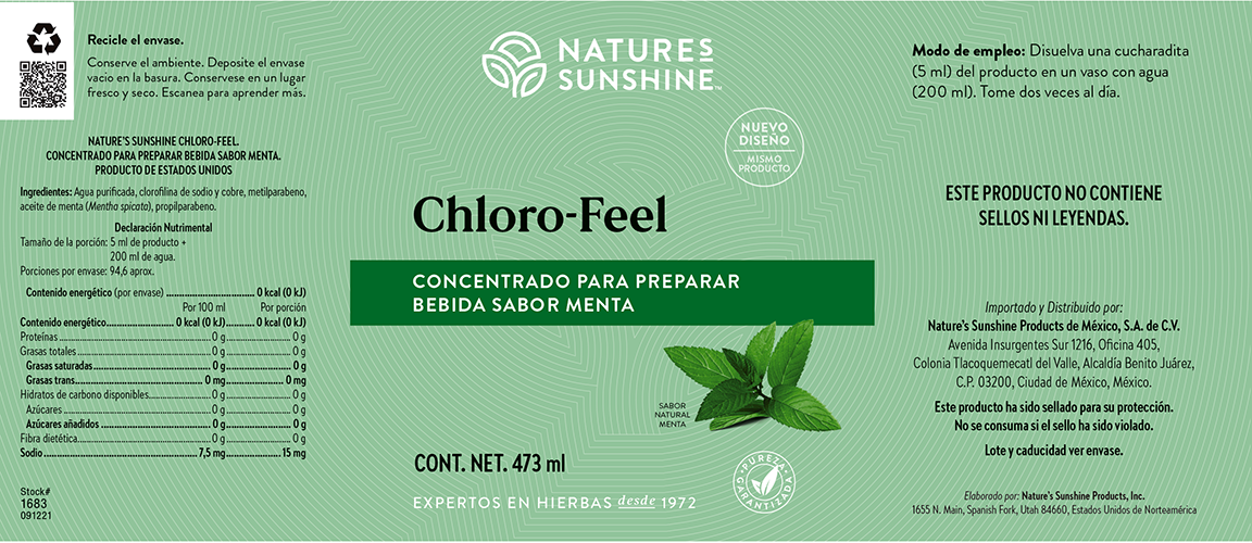 Nature's Sunshine Clorofila Liquida Sabor Menta 473 ml